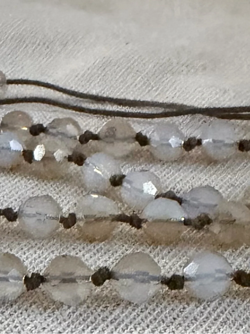 Elegant Opalescent Bead Necklace - Light Blue